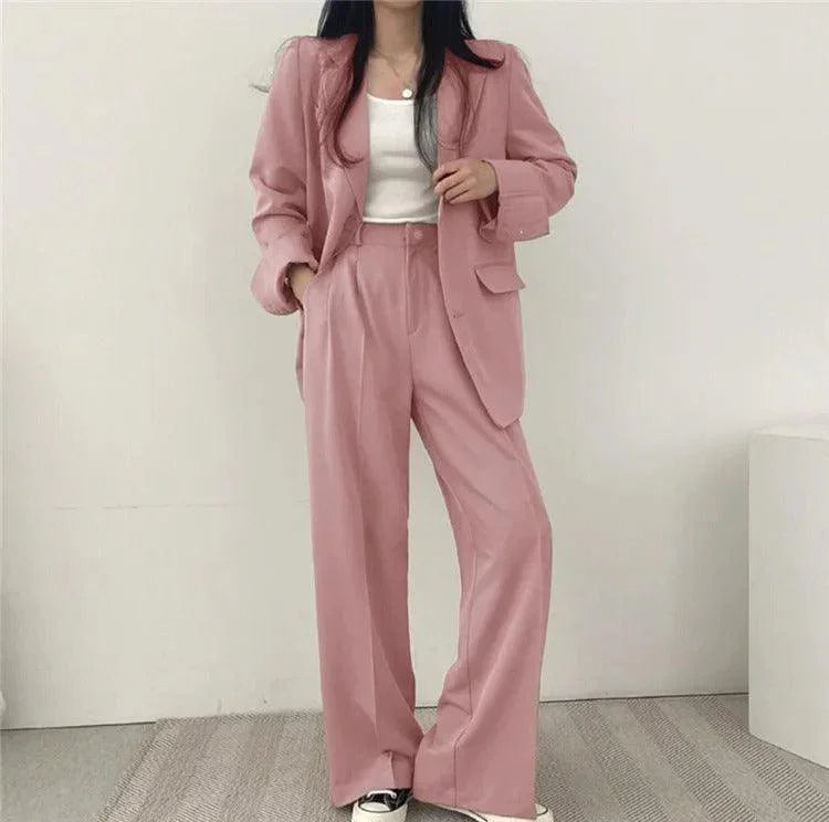 Women's Oversized Blazer and High Waist Trousers