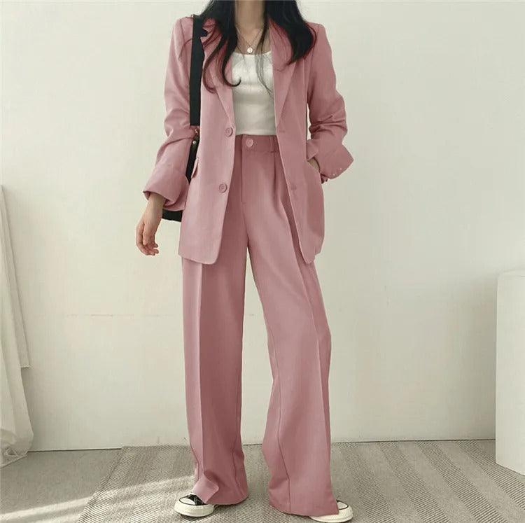 Women's Oversized Blazer and High Waist Trousers