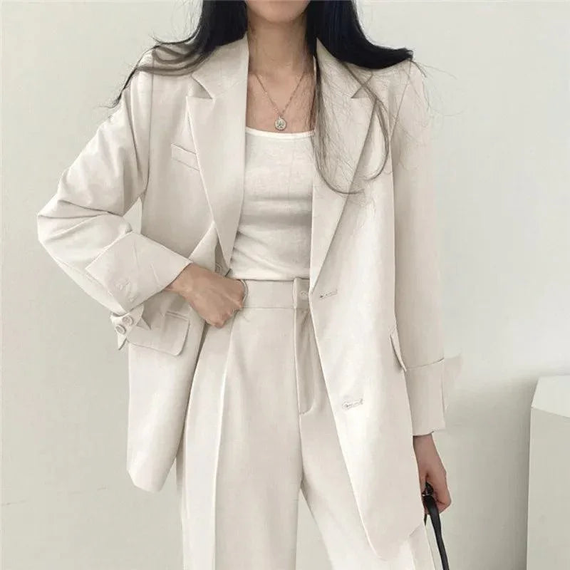 Women's Oversized Blazer and High Waist Trousers
