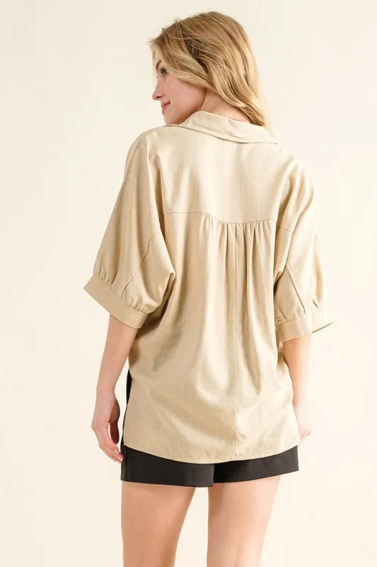 Women's Oversized Blouse Button-down