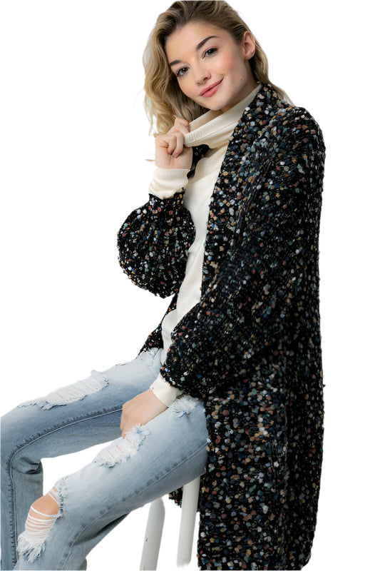 Women's Oversized Cardigan Knitted with Pockets
