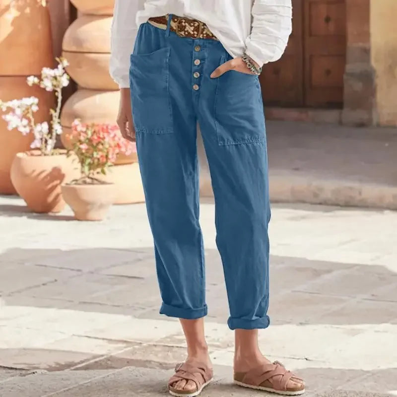 Women's Oversized Casual Long Pants with Pockets