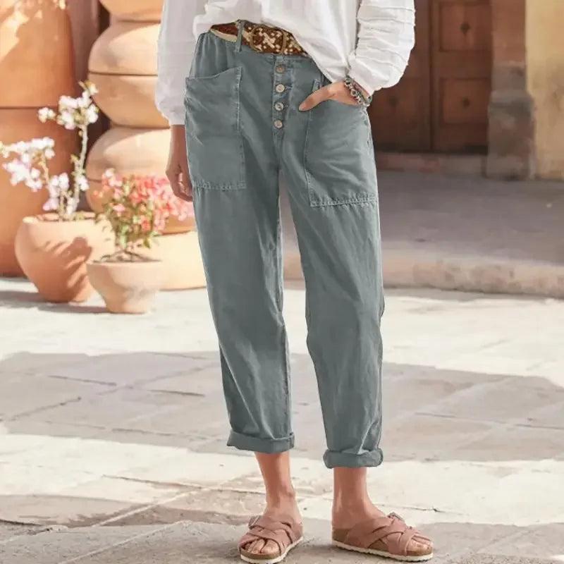 Women's Oversized Casual Long Pants with Pockets