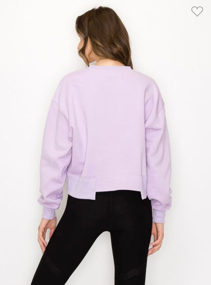 Women's Oversized Cropped Sweatshirt Casual