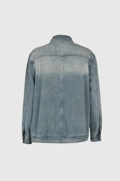 Women's Oversized Denim Jacket Asymmetric Design