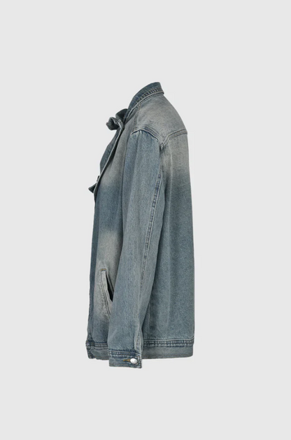 Women's Oversized Denim Jacket Asymmetric Design