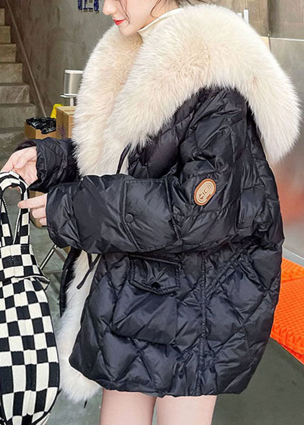 Women's Oversized Duck Down Puffer Jacket with Fur Collar