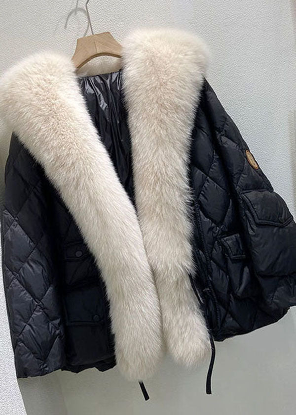 Women's Oversized Duck Down Puffer Jacket with Fur Collar