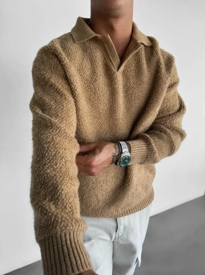 Women's Oversized Sweater With Knitted Collar For Casual And Chic Looks