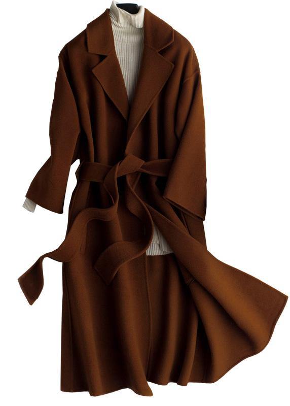 Women's Oversized Trench Coat with Bow Belt