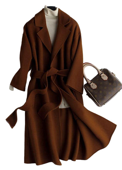 Women's Oversized Trench Coat with Bow Belt