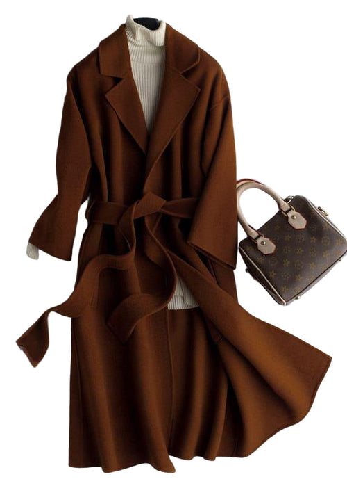 Women's Oversized Trench Coat with Bow Belt