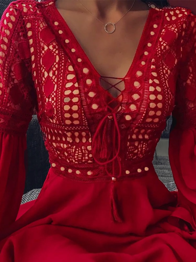 Women's Party Dress Elegant Cut Polyester