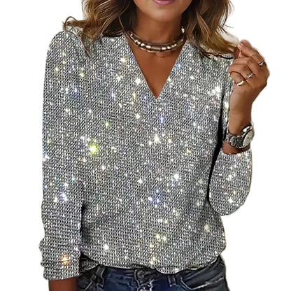 Women's Party Top with Sequins and Glitter