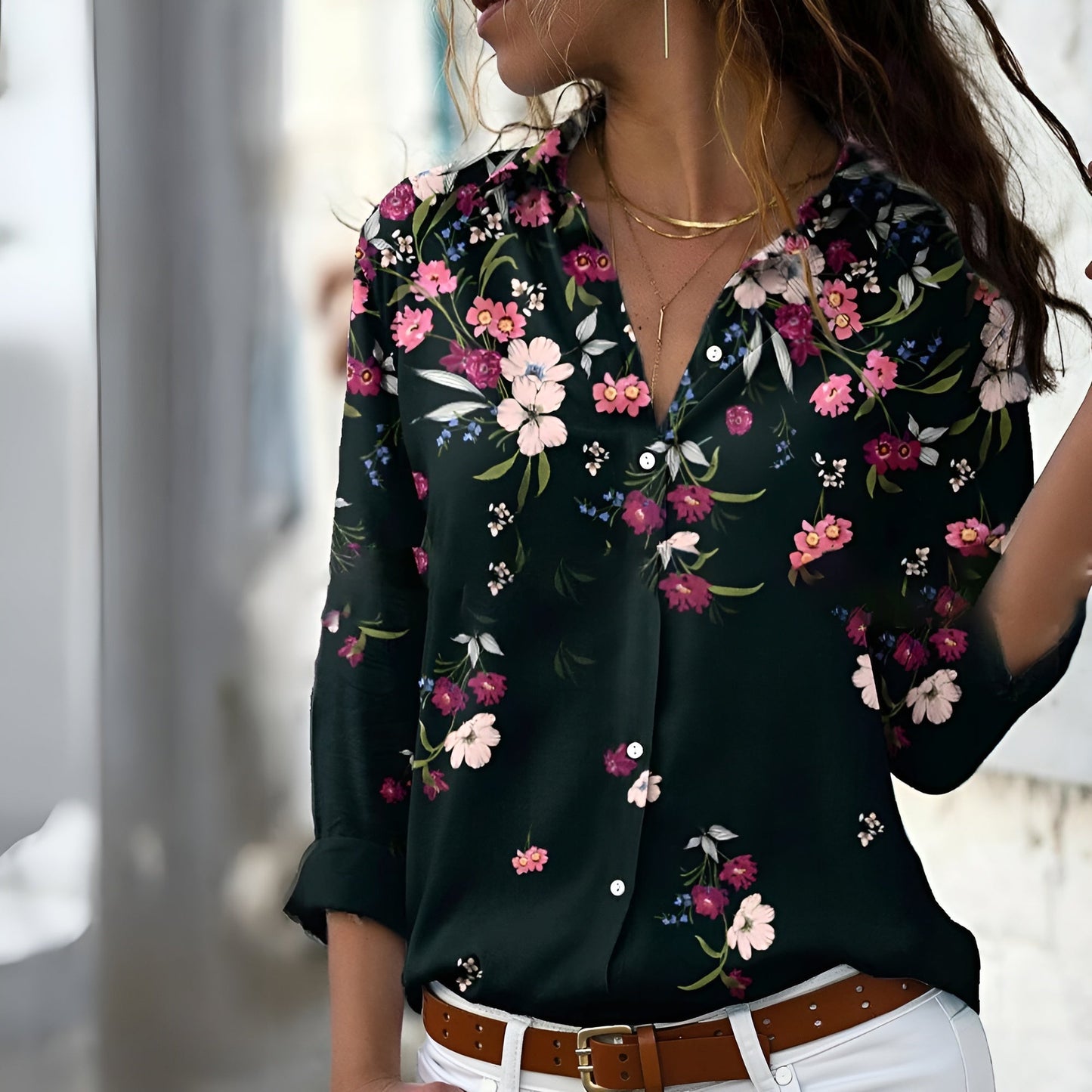 Women's Patterned Blouse Casual Style