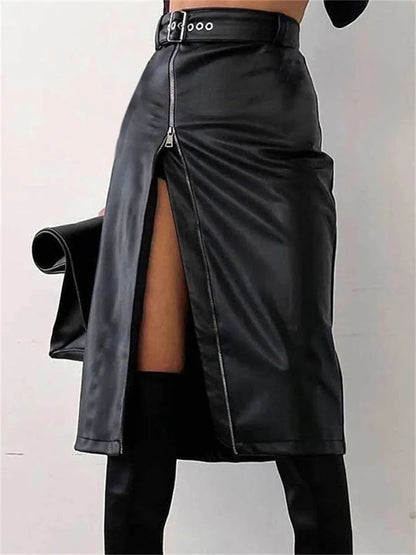 Women's Pencil Skirt High Waist PU Leather Style Chic and Comfortable