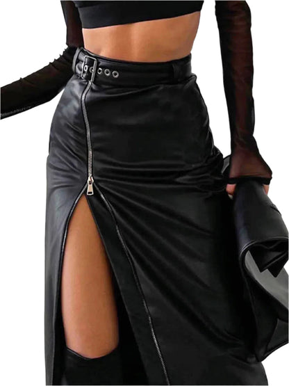 Women's Pencil Skirt High Waist PU Leather Style Chic and Comfortable