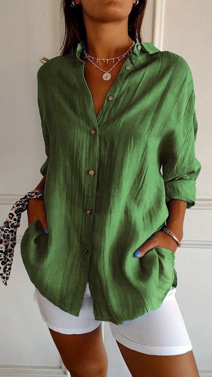 Women's Pleated Shirt Stylish Cotton