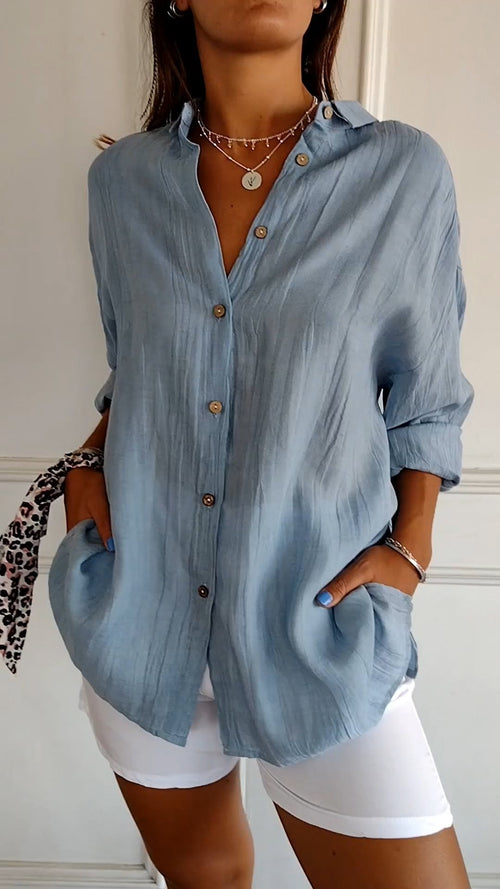 Women's Pleated Shirt Stylish Cotton