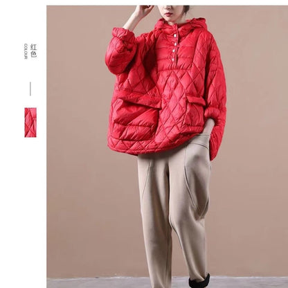 Women's Plus Size Hoodie Short Puffer Jacket