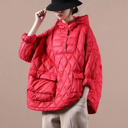 Women's Plus Size Hoodie Short Puffer Jacket