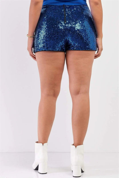 Women's Plus Size Mini Shorts High Waist Sequins