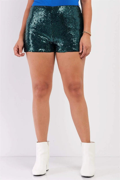 Women's Plus Size Mini Shorts High Waist Sequins