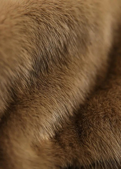 Women's Plus Size V-Neck Long Sleeve Fur Coat