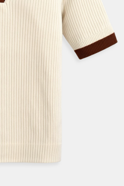 Women's Polo Colour Block With Notched Collar