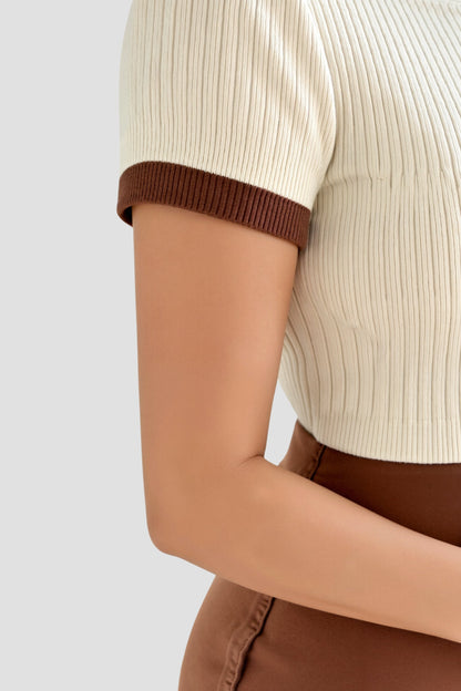 Women's Polo Colour Block With Notched Collar