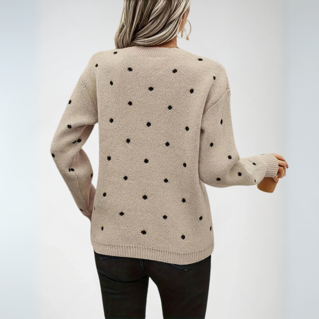 Women's Pullover Elegant Polka Dot Knitted