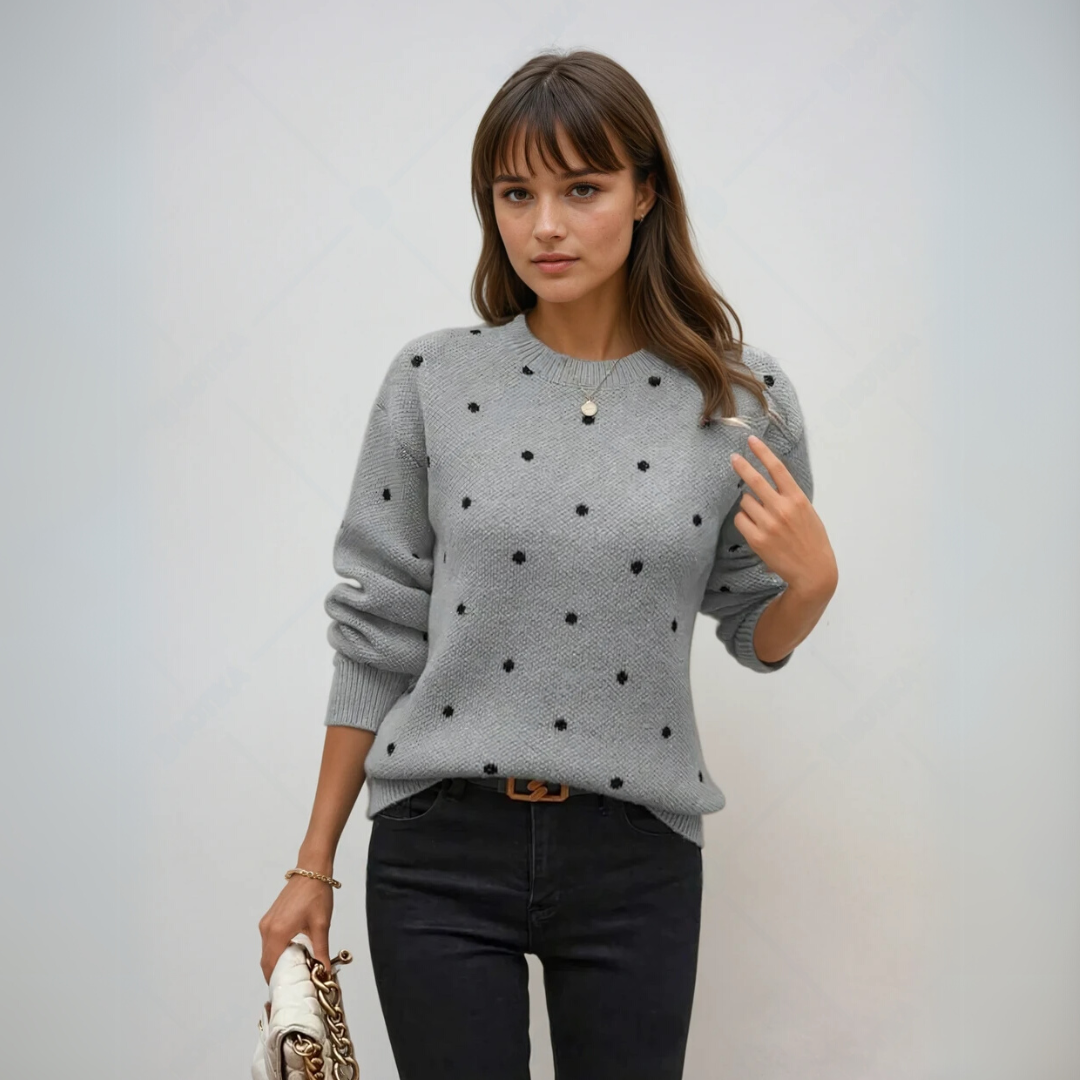 Women's Pullover Elegant Polka Dot Knitted