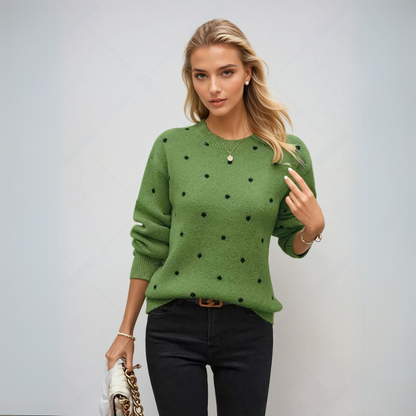 Women's Pullover Elegant Polka Dot Knitted