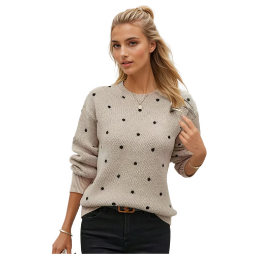 Women's Pullover Elegant Polka Dot Knitted