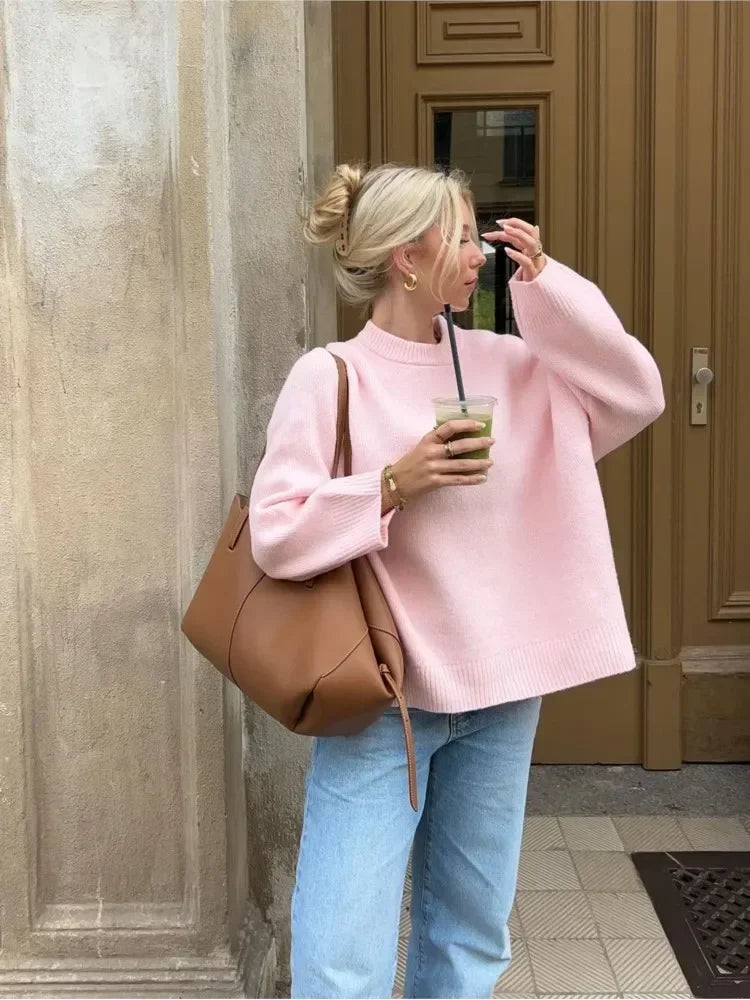 Women's Pullover Rib-knitted Casual