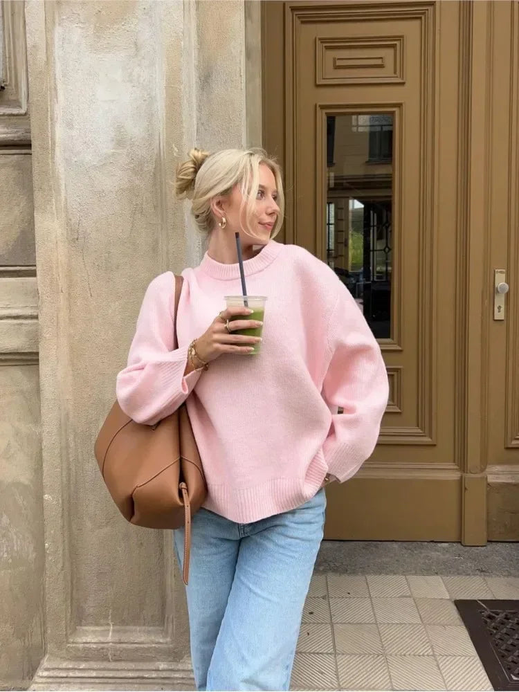 Women's Pullover Rib-knitted Casual