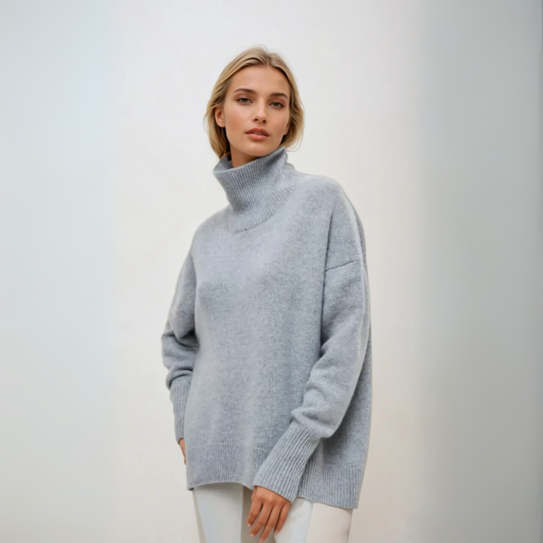 Women's Pullover Turtleneck Elegant Knitted Fabric