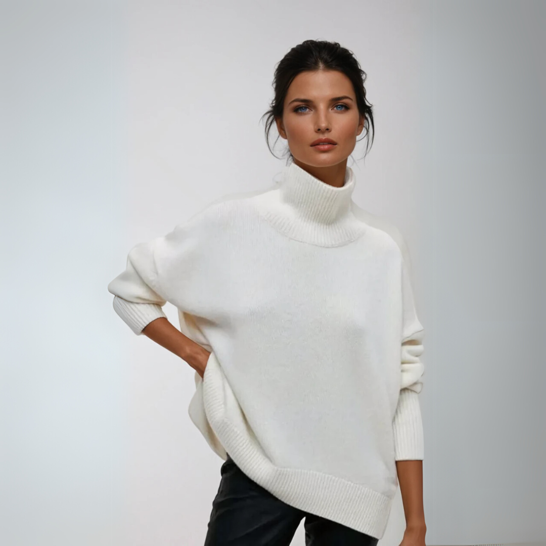 Women's Pullover Turtleneck Elegant Knitted Fabric