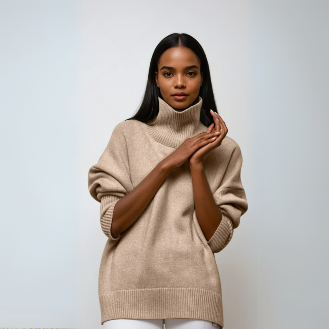 Women's Pullover Turtleneck Elegant Knitted Fabric