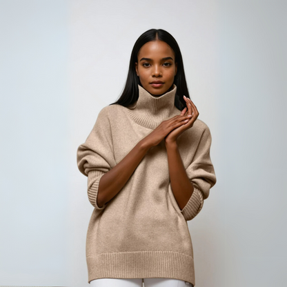 Women's Pullover Turtleneck Elegant Knitted Fabric