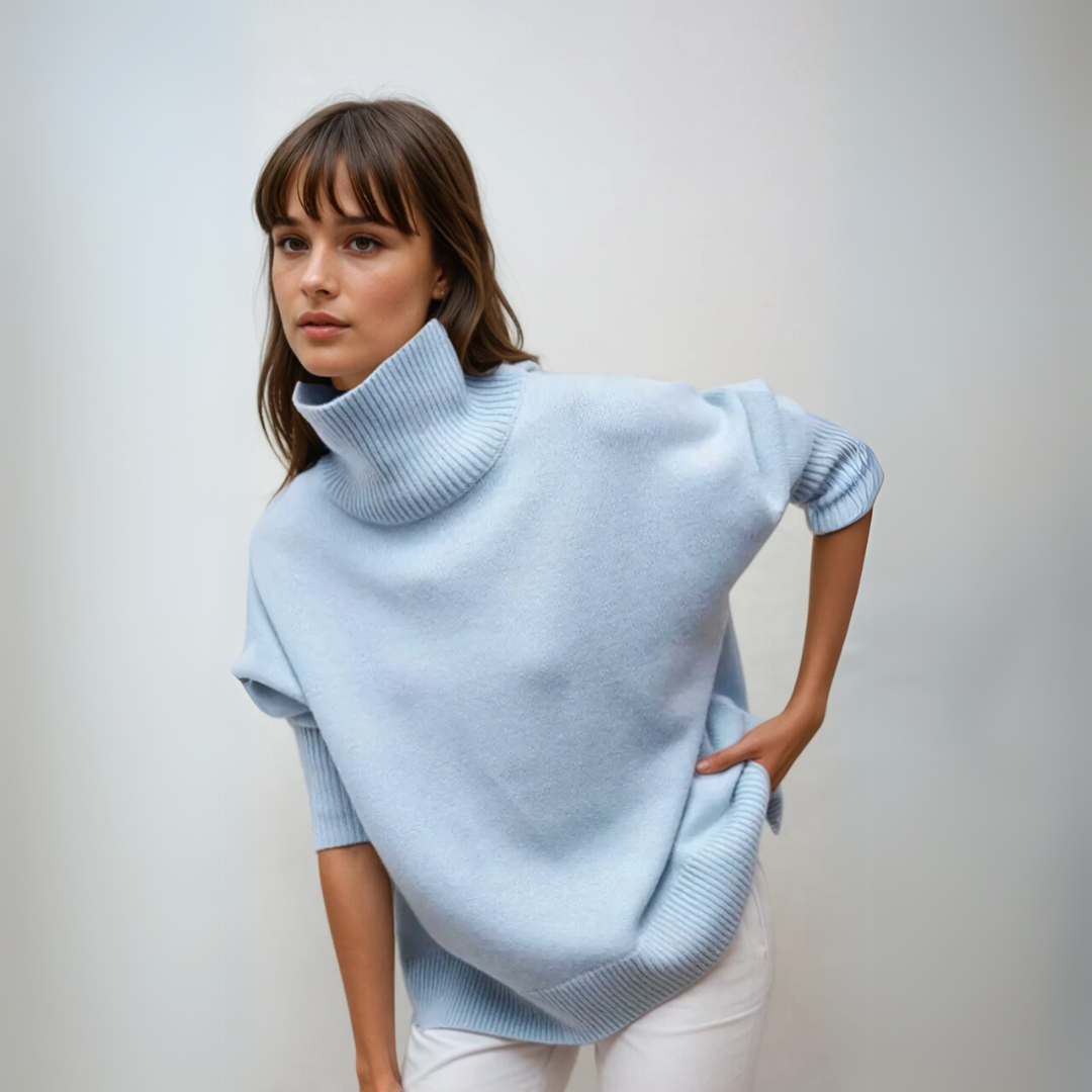 Women's Pullover Turtleneck Elegant Knitted Fabric