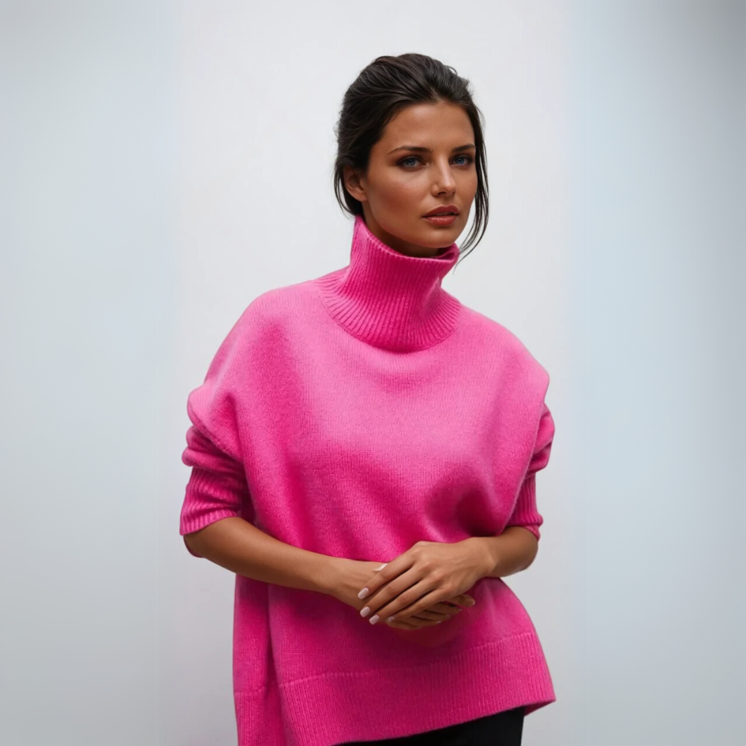 Women's Pullover Turtleneck Elegant Knitted Fabric