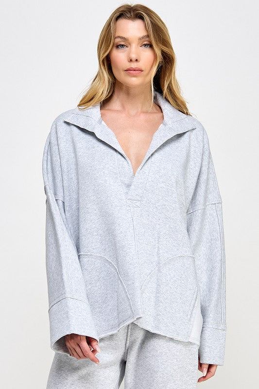 Women's Pullover V-Neck Dolman Sleeves