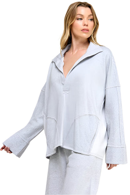 Women's Pullover V-Neck Dolman Sleeves