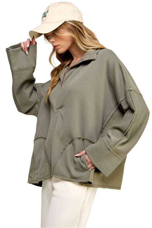 Women's Pullover V-Neck Dolman Sleeves