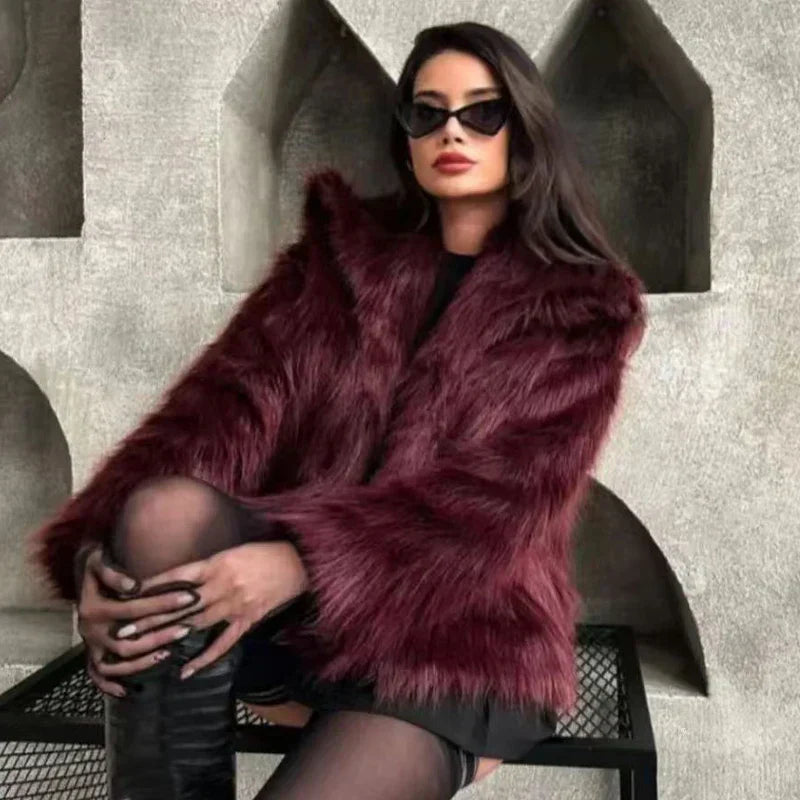 Women's Quilted Long Winter Coat Plush Polyester Warm Comfortable