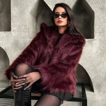 Women's Quilted Long Winter Coat Plush Polyester Warm Comfortable