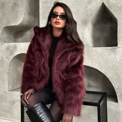 Women's Quilted Long Winter Coat Plush Polyester Warm Comfortable