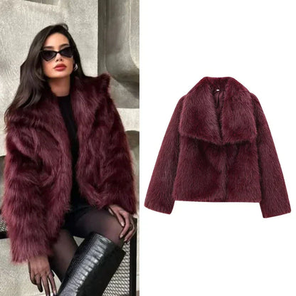 Women's Quilted Long Winter Coat Plush Polyester Warm Comfortable