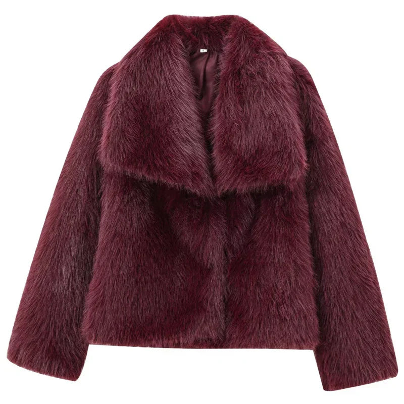 Women's Quilted Long Winter Coat Plush Polyester Warm Comfortable